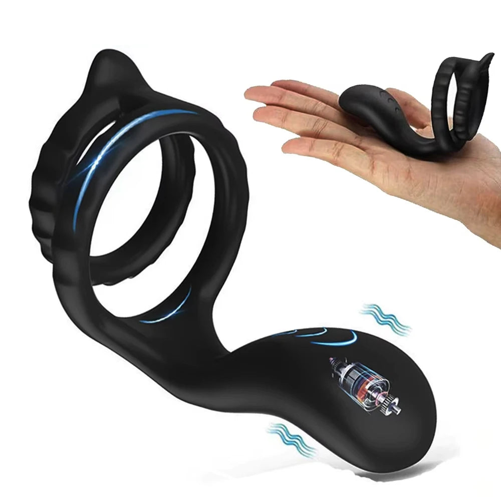 10 Modes Vibrator Cock Ring for Men Delay Ejaculation Penis Ring Sex Toys Lock Penisring Cockring Adult Male Sex Supplies