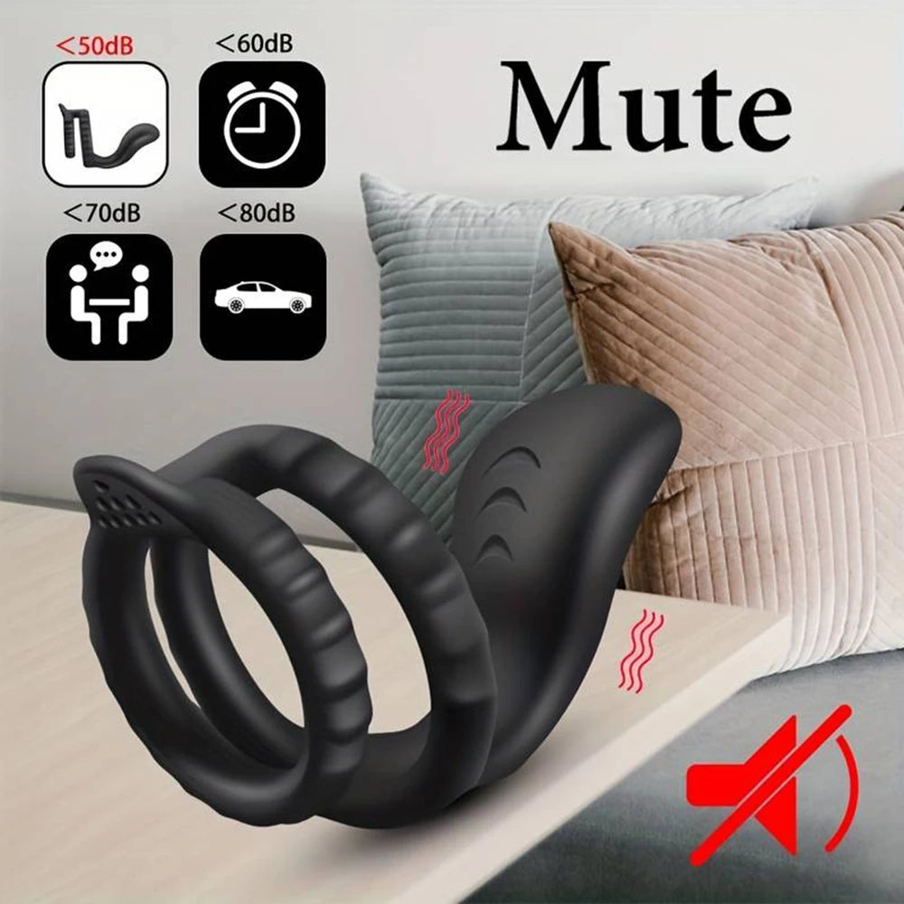 10 Modes Vibrator Cock Ring for Men Delay Ejaculation Penis Ring Sex Toys Lock Penisring Cockring Adult Male Sex Supplies