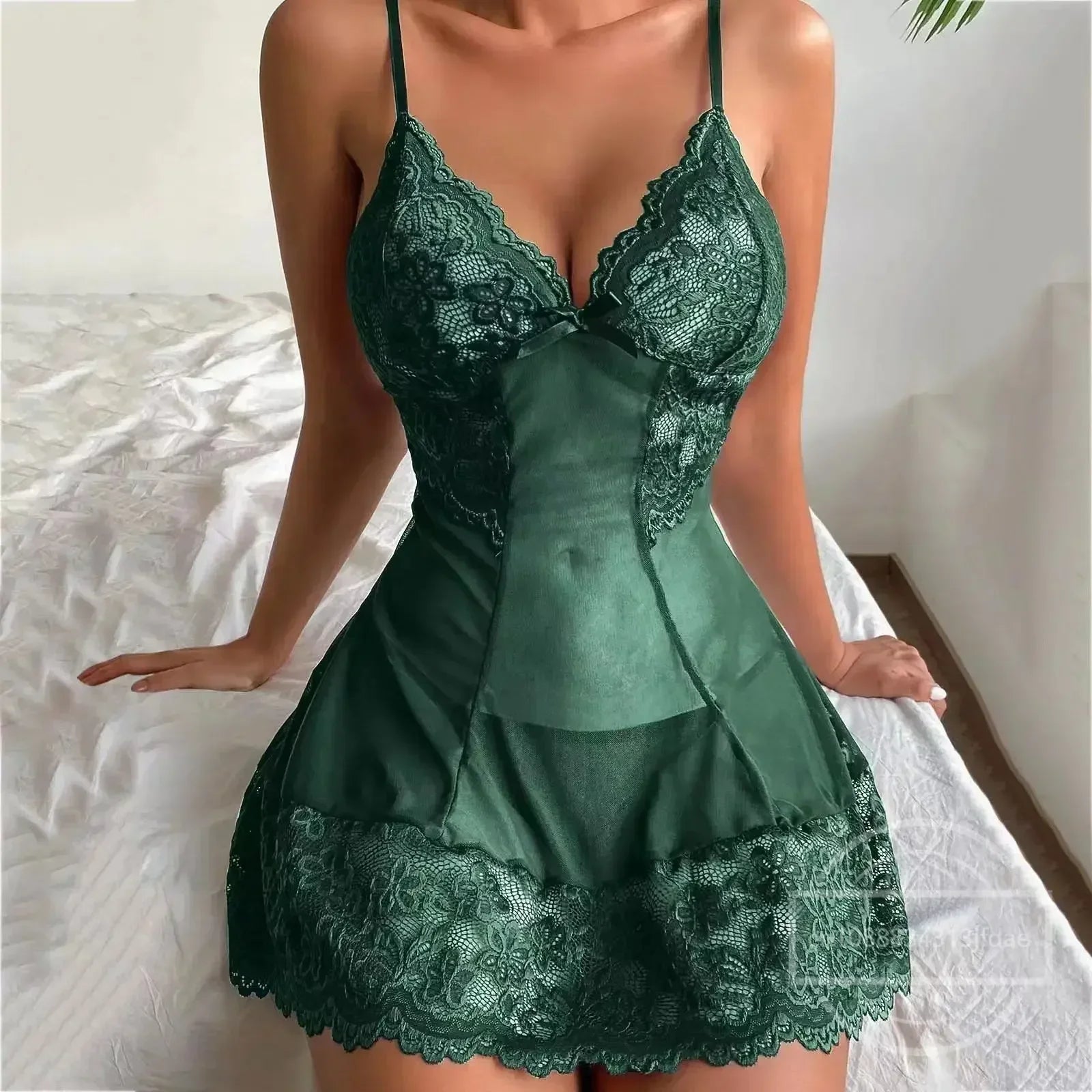 Sexy Lingerie For Woman Transparent Porno Sexual Clothing Babydoll Lace Teddy Dress Erotic Underwear Nightdress Sleepwear
