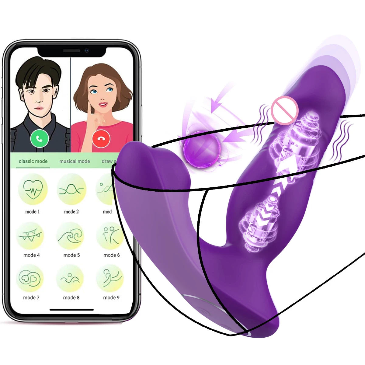 Telescopic Dildo Wearable Panties Vibrators Vagina Sucker G Spot Clitoris Stimulator Wireless Control Sex Toys Anal Massager