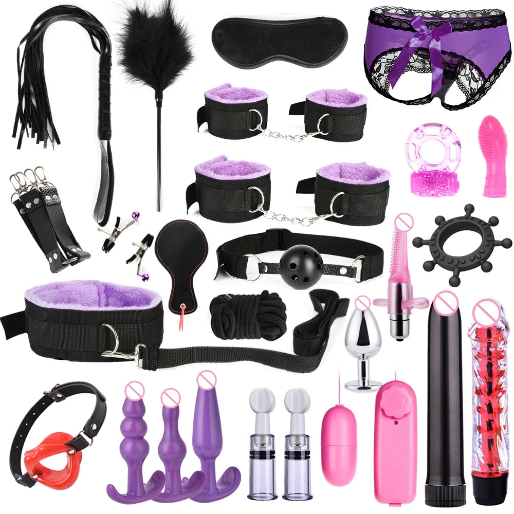 Sex toys for women BDSM sexual couples kit erotic accessories handcuffs for session Anal plug sex game Adult Sexy Toys sexyshop