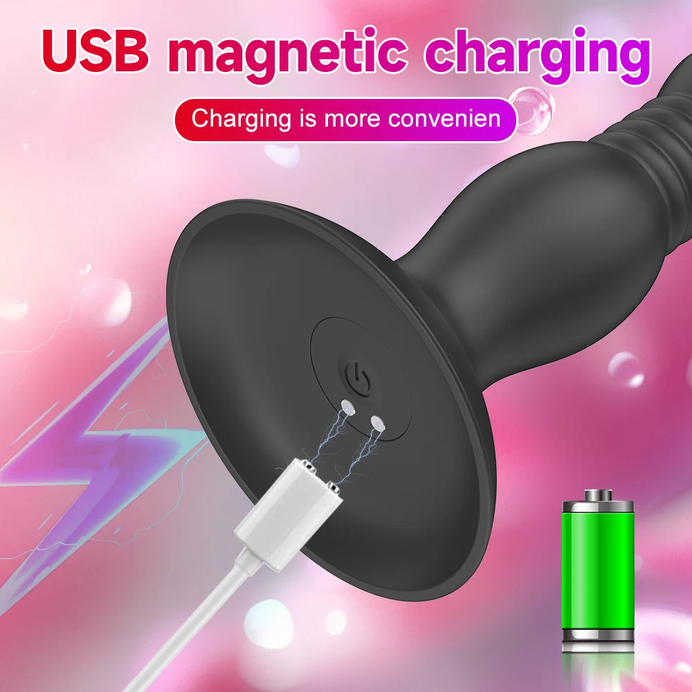 Bluetooth App Anal Butt Plug Vibrator G-Spot Dildos Thrusting Prostate Massager Strong Suction Cup Sex Toys For Women Sexmachine