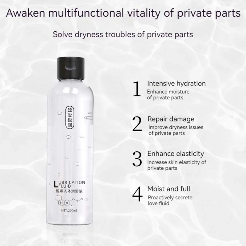 Water-Based Intimate Lubricant 60ML/200ML/500ML Hypoallergenic Quick-Drying Non-Greasy Easy to Clean for Men And Women