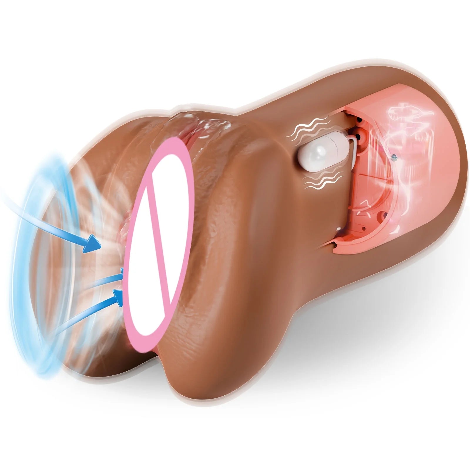 KUSHOR Male Masturbator Realistic Vagina Pocket Pussy Masturbation Cup with 3 Sucking & 10 Vibration Adult Sex Toys for Men