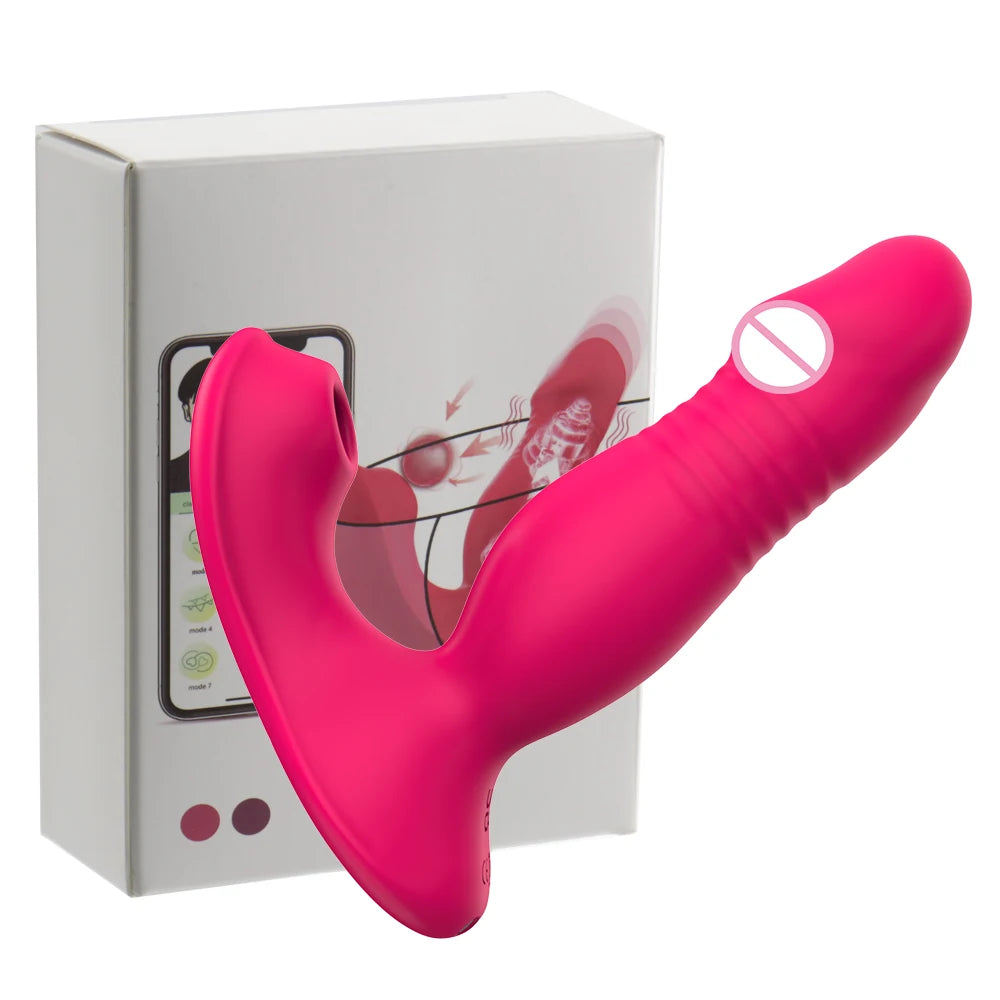 Telescopic Dildo Wearable Panties Vibrators Vagina Sucker G Spot Clitoris Stimulator Wireless Control Sex Toys Anal Massager