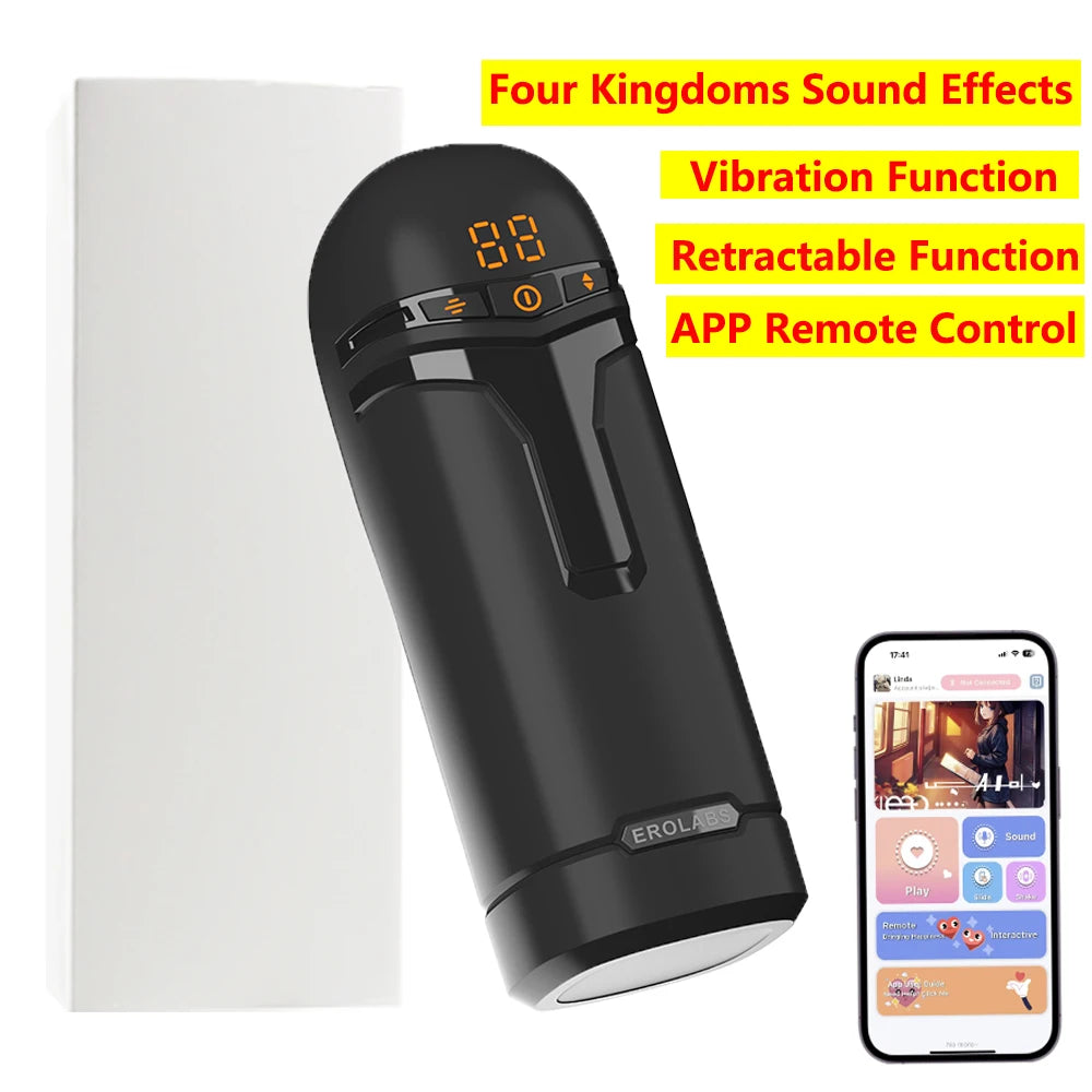 5 in 1 Male Electric Masturbation Cup App Control Telescopic Real Oral Vagina Sucking Blowjob Machine Sex Toys For Men Adult