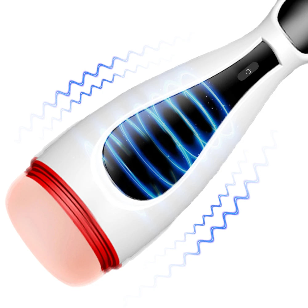 Male Masturbator Cup Blowjob Real Vagina Pocket Pussy Automatic Vibrating Bullet Penis Pump Trainer  Adults Sex Toys For Man