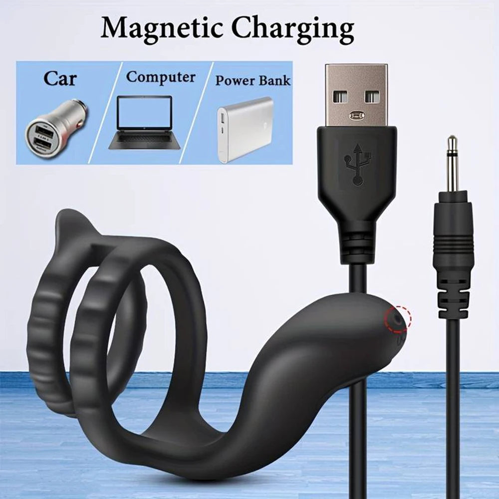 10 Modes Vibrator Cock Ring for Men Delay Ejaculation Penis Ring Sex Toys Lock Penisring Cockring Adult Male Sex Supplies