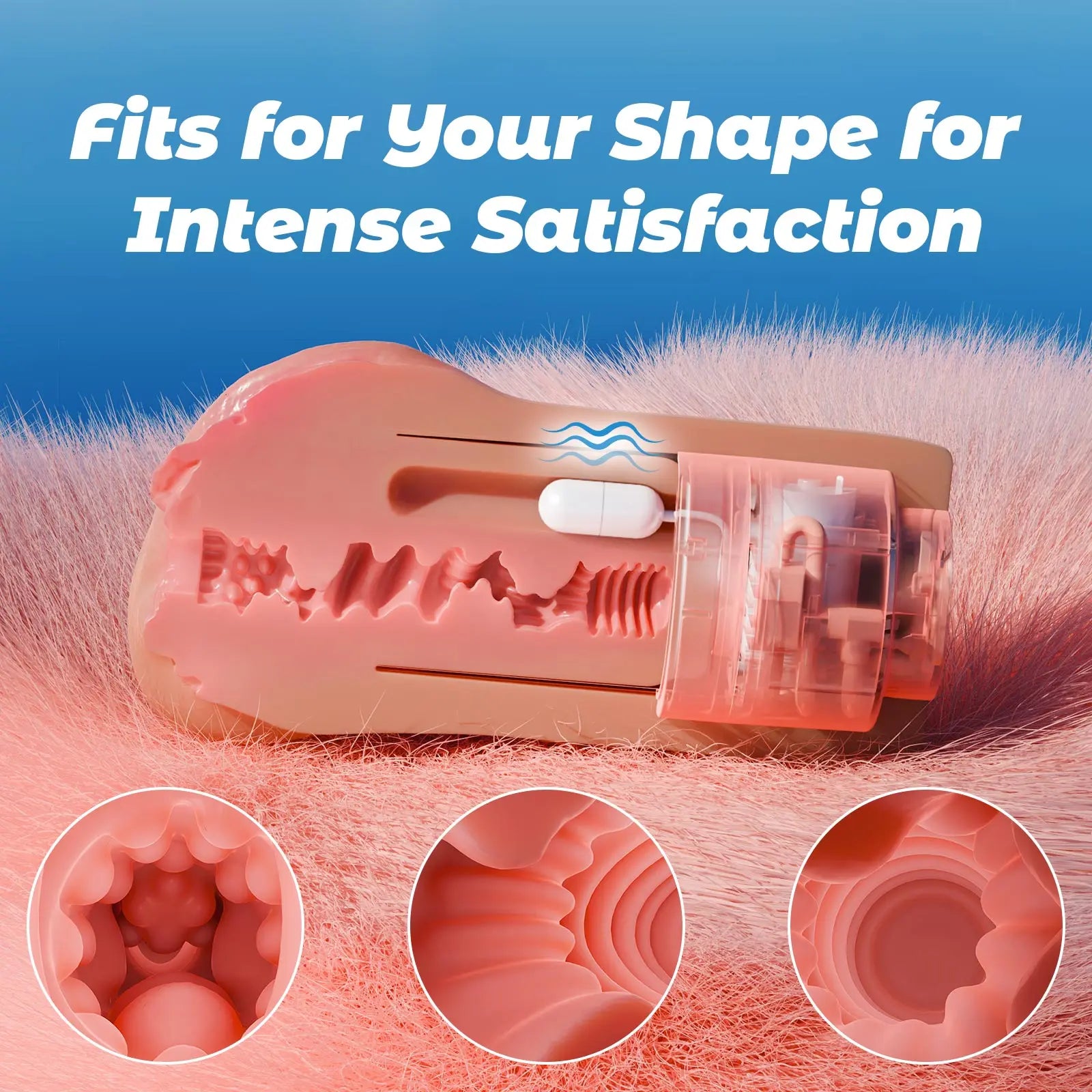 KUSHOR Male Masturbator Realistic Vagina Pocket Pussy Masturbation Cup with 3 Sucking & 10 Vibration Adult Sex Toys for Men