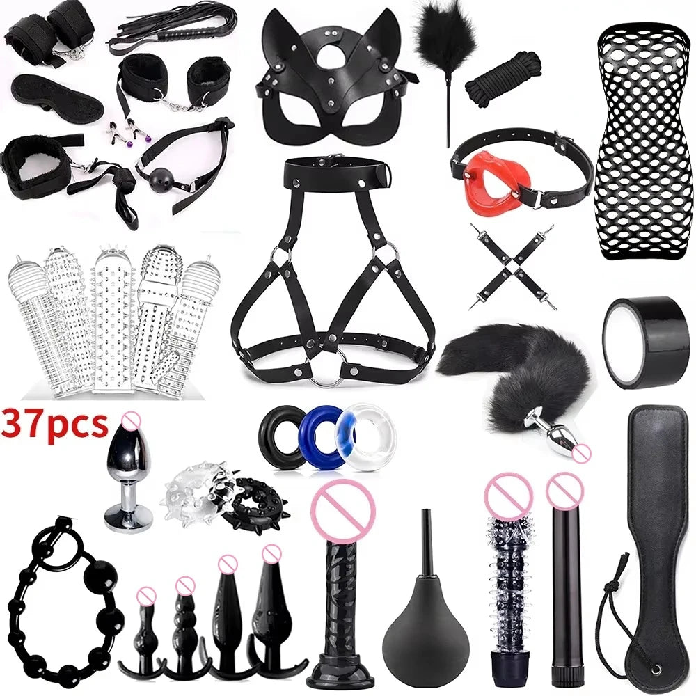 Sex toys for women BDSM sexual couples kit erotic accessories handcuffs for session Anal plug sex game Adult Sexy Toys sexyshop